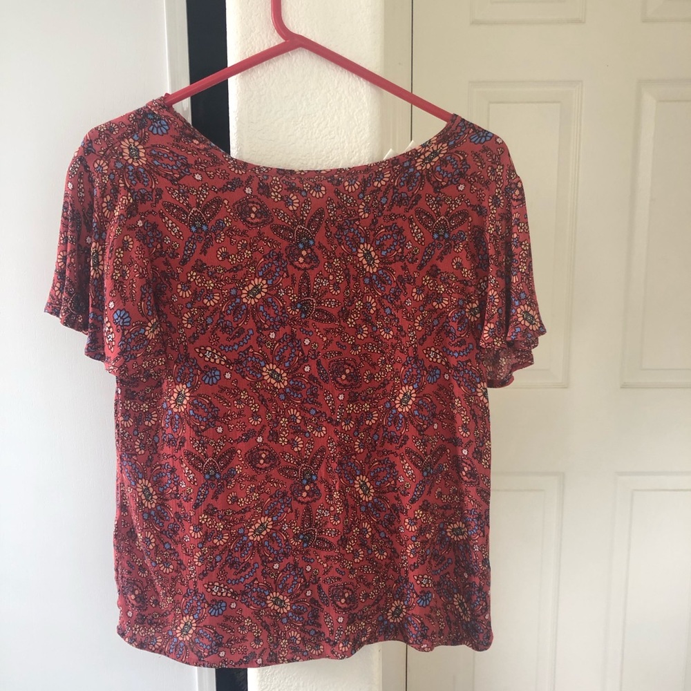 Red Floral Blouse
